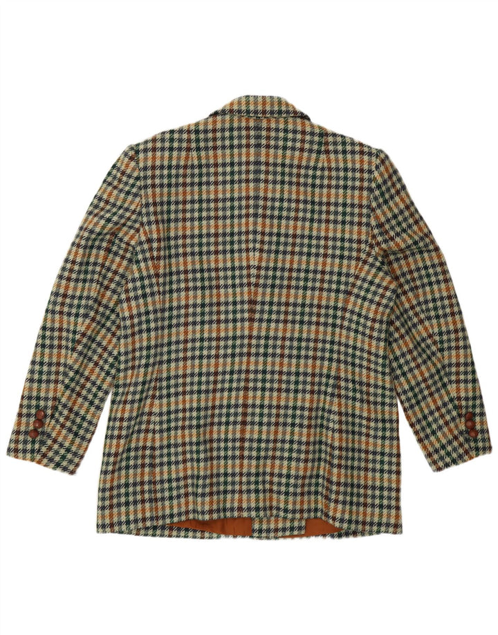 Vintage γυναικείο διπλό μπουφάν Blazer UK 16 Large Green Houndstooth