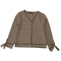 Zara Γυναικεία μακρυμάνικη μπλούζα τοπ UK 10 Small Grey Houndstooth