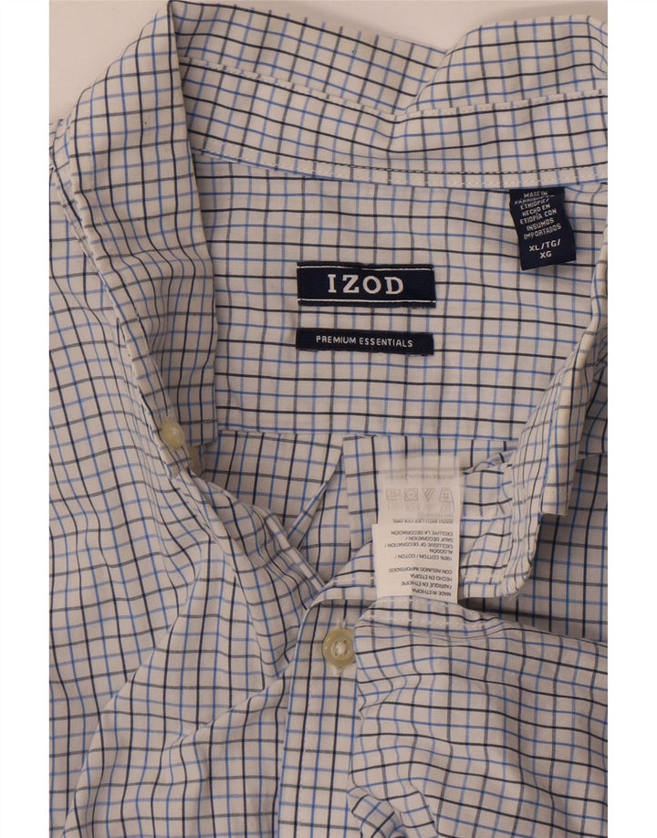 Izod Ανδρικό πουκάμισο XL Λευκό βαμβακερό καρό