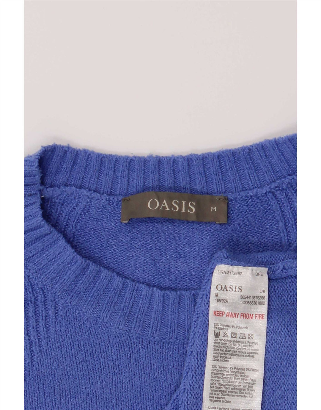 Γυναικείο πουλόβερ Oasis Crew Neck Jumper UK 14 Medium Blue Polyester