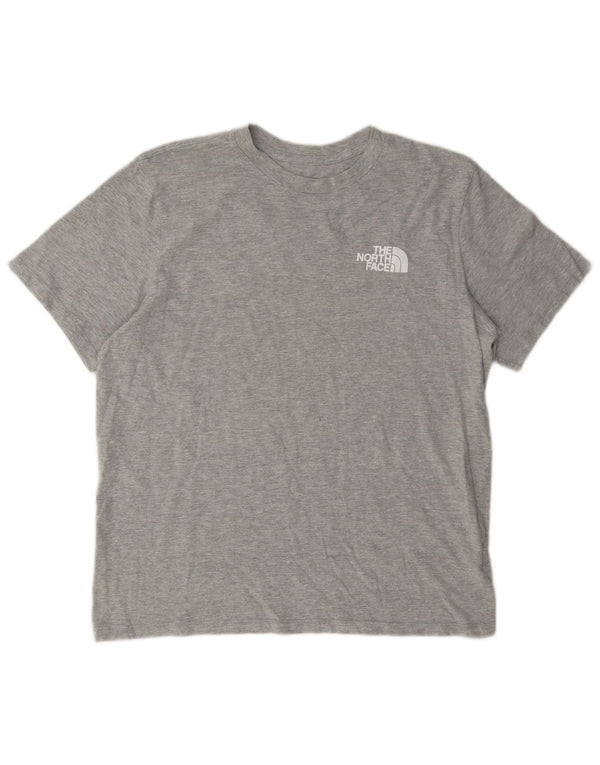 Γυναικείο γραφικό μπλουζάκι North Face Top UK 16 μεγάλο γκρι βαμβακερό