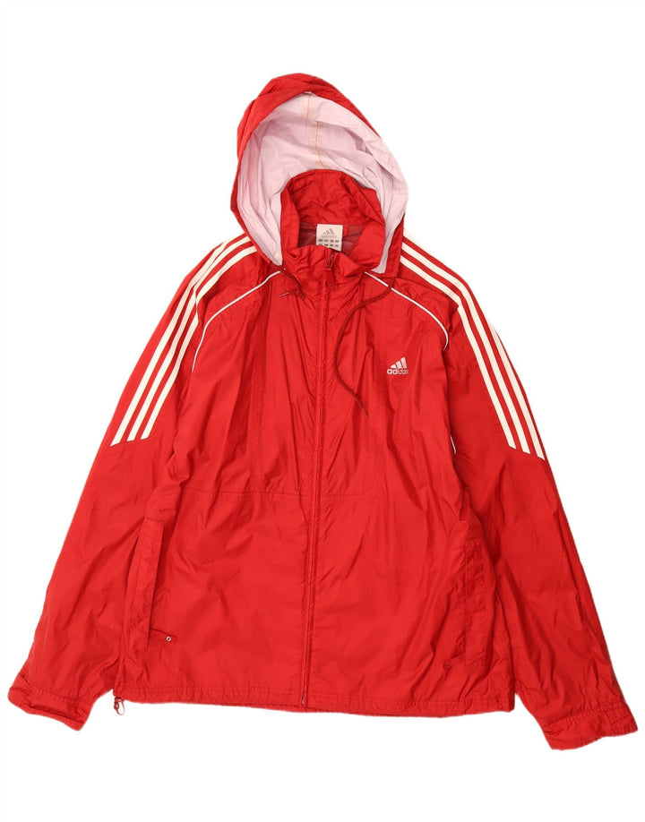 Adidas Ανδρικό μπουφάν βροχής με κουκούλα UK 44/46 μεγάλο κόκκινο πολυαμίδιο