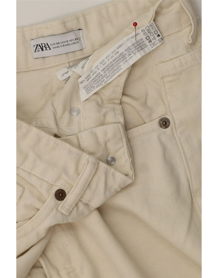 Zara Γυναικείο τζιν σορτς EU 38 Small W28 από λευκό βαμβακερό