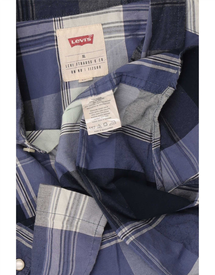 Ανδρικό κοντομάνικο πουκάμισο Levi's XL Blue Check Cotton