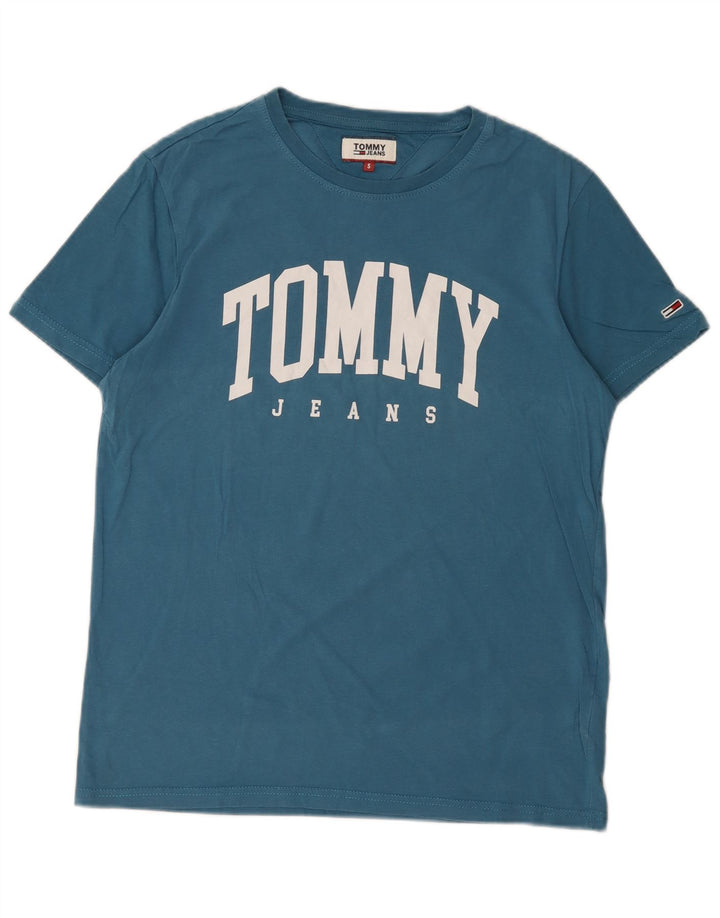 Tommy Hilfiger Ανδρικό γραφικό T-Shirt Top Μικρό Μπλε Βαμβακερό