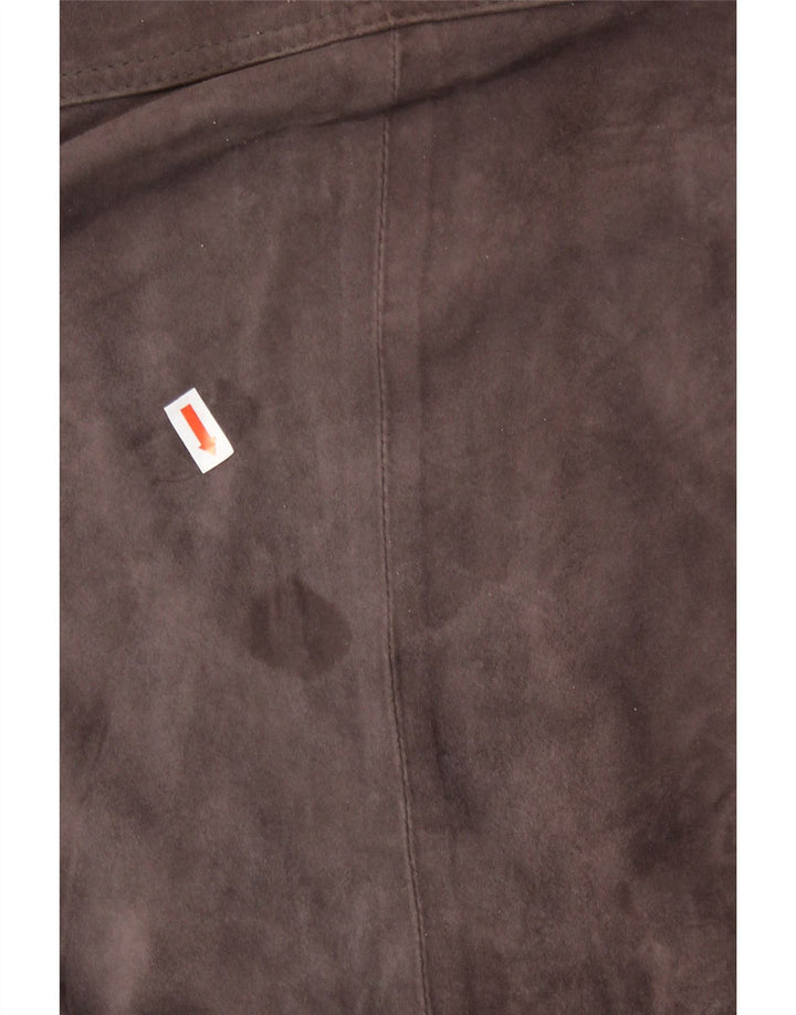 Vintage Ανδρικό Suede Windbreaker Jacket UK 42 XL Καφέ Δερμάτινο