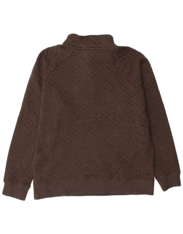 EDDIE BAUER Ανδρικό φούτερ με λαιμό με κουμπιά, μεσαίο καφέ βαμβακερό