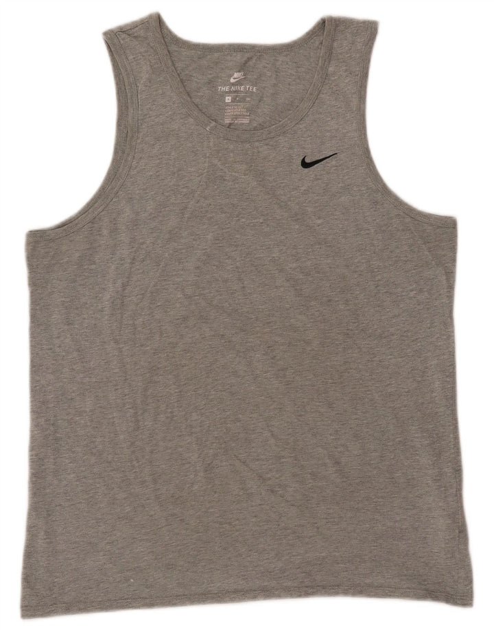 Ανδρικό φανελάκι NIKE με κοψίματα, μικρό βαμβακερό γκρι