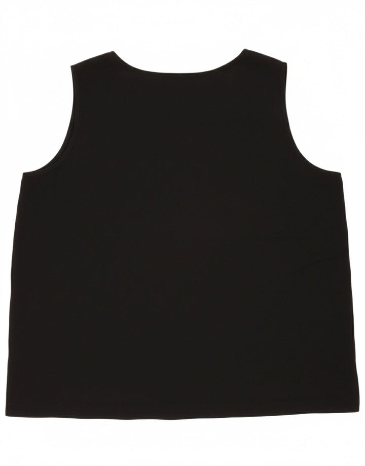 ST. BERNARD Womens Sleeveless Blouse Top UK 20 2XL Black Polyester