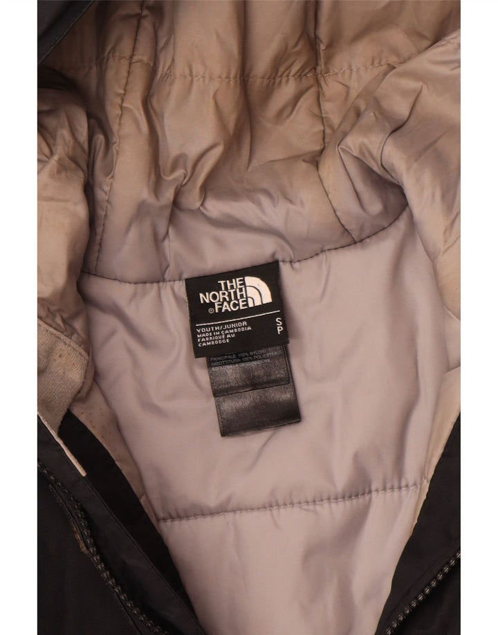The North Face Boys Hooded Jacket 7-8 Years Small Black Polyester