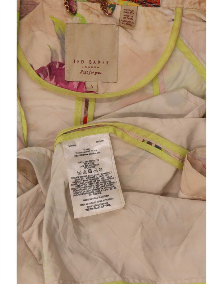 Ted Baker Γυναικείο μπουφάν βροχής με κουκούλα Μέγεθος 3 Μεσαίο Πολύχρωμο Floral