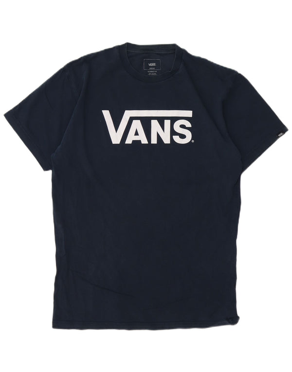 Γραφικό T-Shirt Ανδρικό VANS Classic Εφαρμογή Τοπ μεσαίου μπλε βαμβακερό