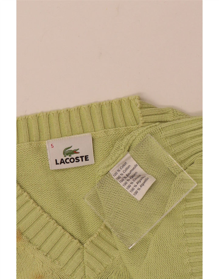 LACOSTE Ανδρικό πουλόβερ με λαιμόκοψη σε V-λαιμό, Μέγεθος 5 Μεγάλο πράσινο βαμβακερό