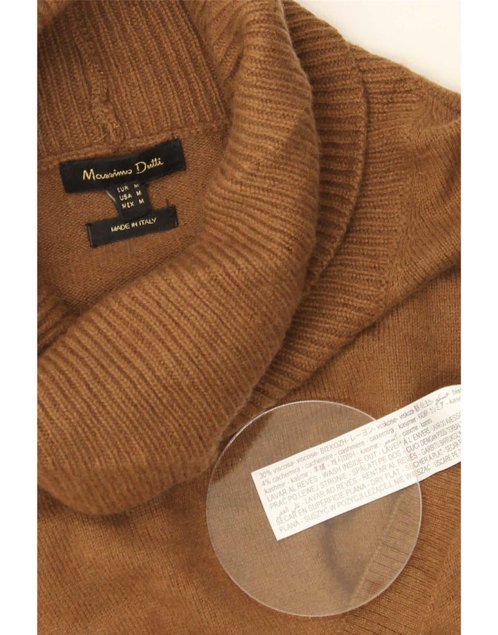 Massimo Dutti Γυναικείο πουλόβερ με ρολό λαιμόκοψη UK 14 μεσαίου καφέ βισκόζη