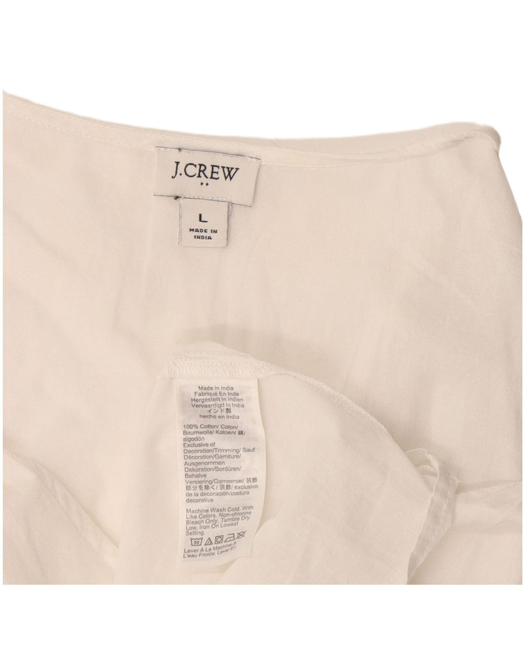 J. Crew Γυναικεία Μπλούζα Τοπ UK 16 Large White Cotton
