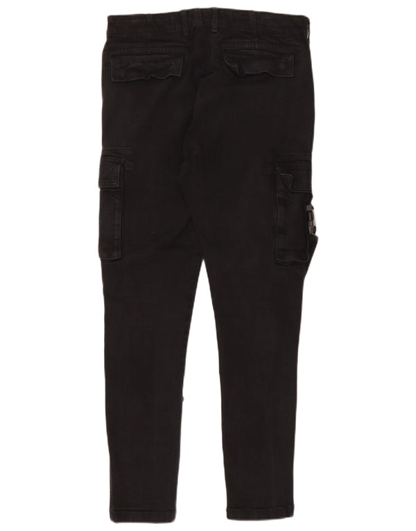 Ανδρικό Skinny Cargo Παντελόνι Zara EU 40 Medium W31 L29 Μαύρο βαμβακερό