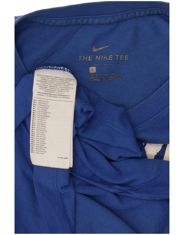 Ανδρικό γραφικό μπλουζάκι Nike, μεγάλο μπλε βαμβακερό