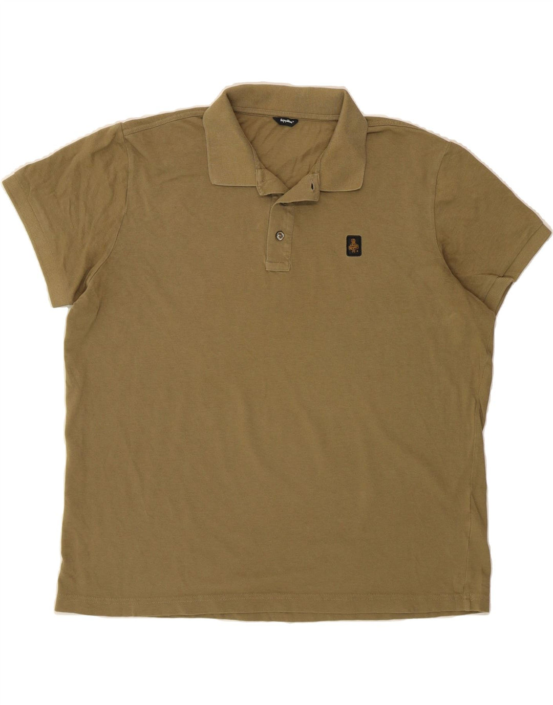 REFRIGIWEAR Mens Polo Shirt 2XL Khaki Cotton Vintage Refrigiwear and Second-Hand Refrigiwear from Messina Hembry 