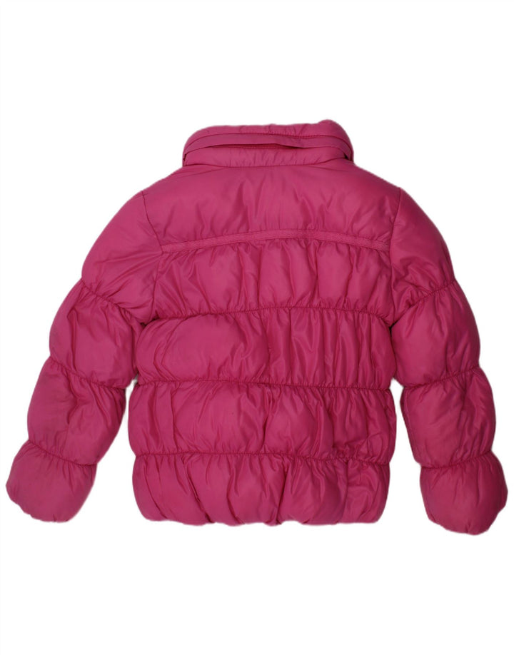 Dkny Girls Hooded Reversible Jacket 4-5 Years Pink Polyester