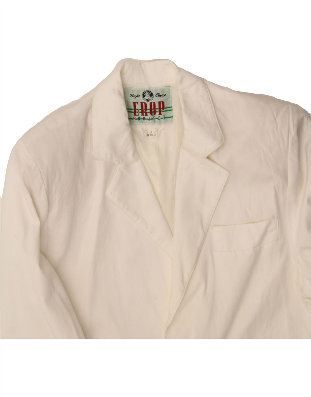 VINTAGE Womens 3/4 Sleeve 2 Button Blazer Jacket IT 38 XS White Cotton Vintage Vintage and Second-Hand Vintage from Messina Hembry 