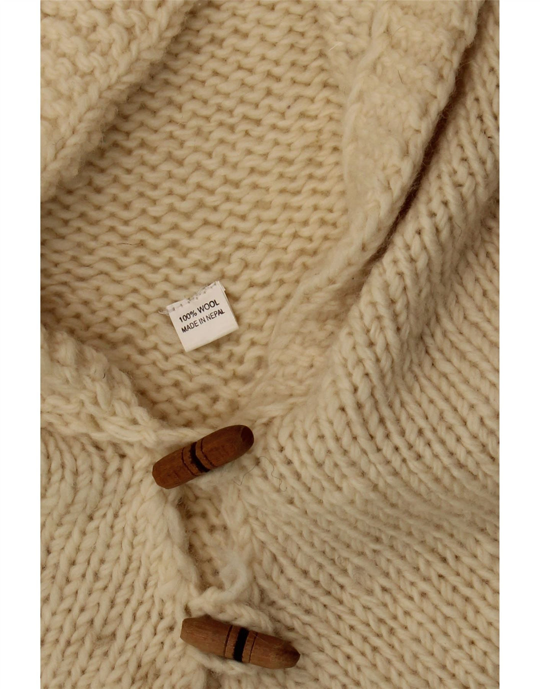 Vintage γυναικεία κουκούλα Poncho Jumper One Size Off White Wool