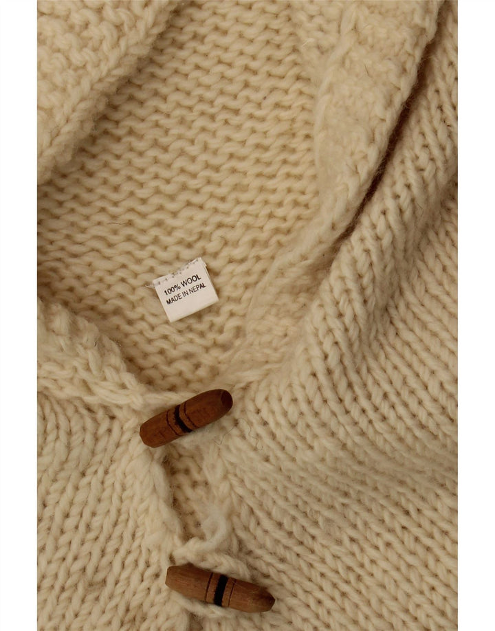 Vintage γυναικεία κουκούλα Poncho Jumper One Size Off White Wool