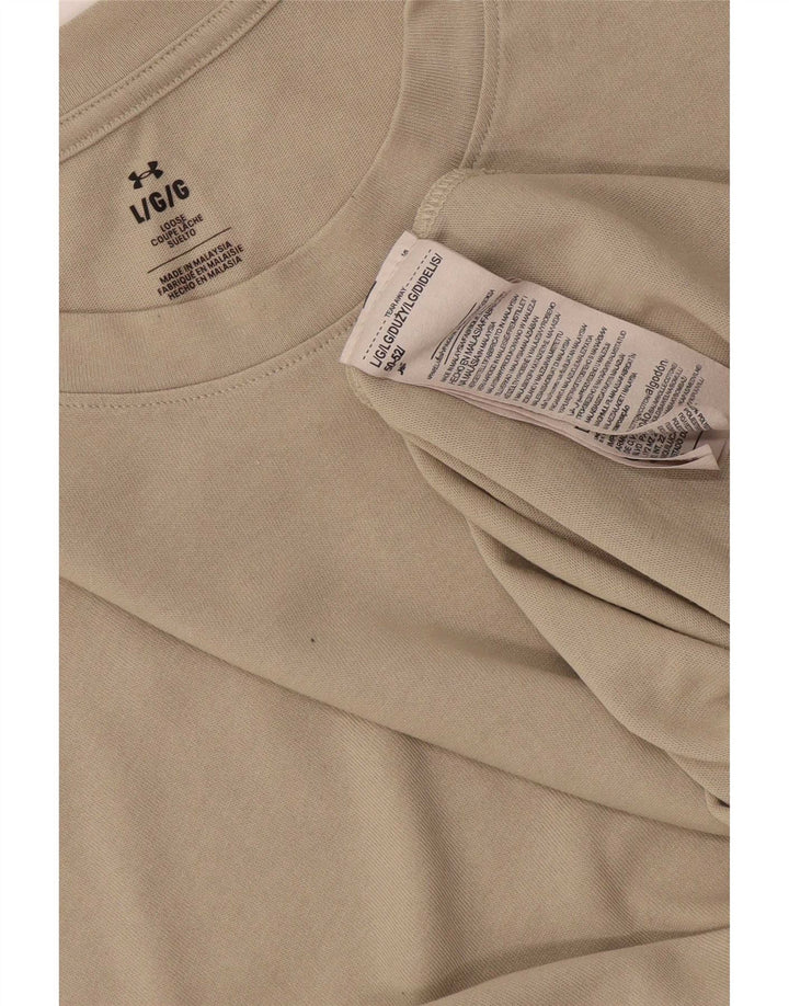 Under Armour Ανδρικό T-Shirt Top Large Beige Βαμβακερό