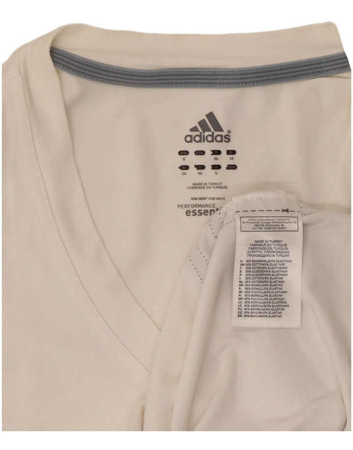 Adidas Γυναικείο Γιλέκο Τοπ UK 8 Μικρό λευκό βαμβακερό