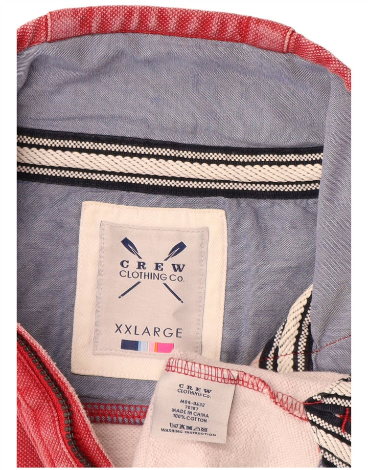 Ανδρικό φούτερ με φερμουάρ Crew Clothing Jumper 2XL από κόκκινο βαμβακερό