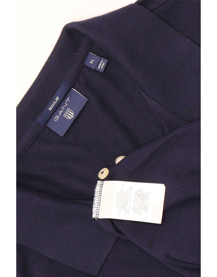 Ανδρικό κανονικό μπλουζάκι πόλο Gant XL Navy Blue από βαμβάκι