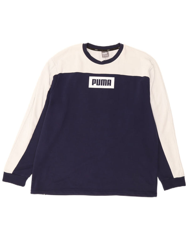 Ανδρικό γραφικό μπλουζάκι Puma, μακρυμάνικο XL, μπλε ναυτικό, βαμβακερό