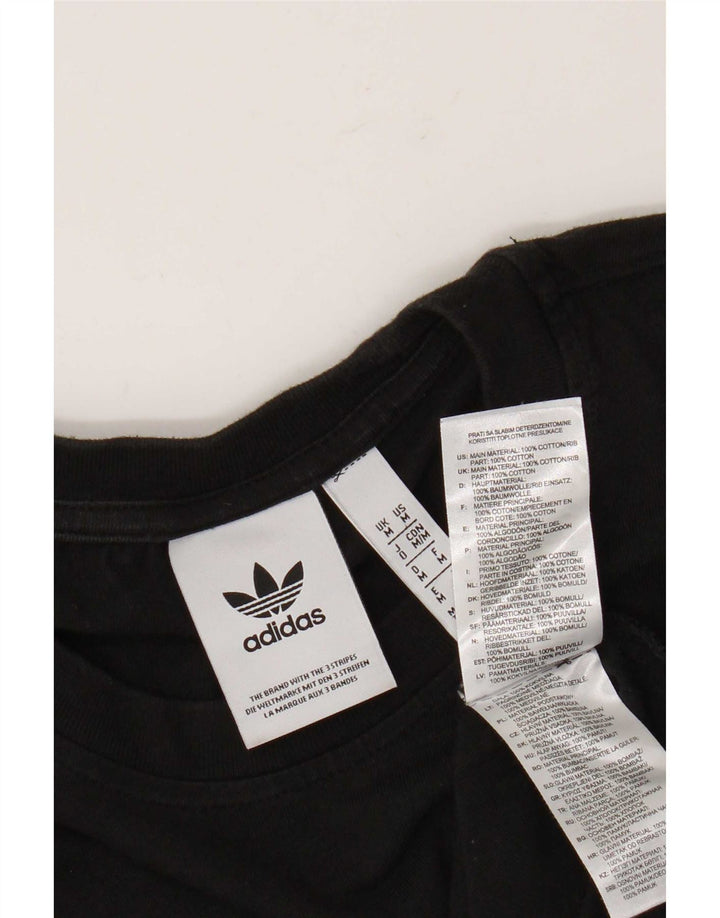 Ανδρικό γραφικό T-Shirt Adidas Top Μεσαίο μαύρο βαμβακερό