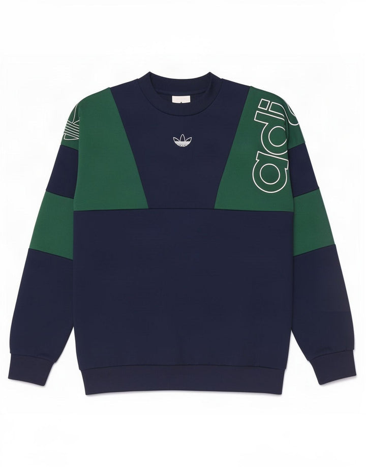 Ανδρικό γραφικό φούτερ Adidas Small Navy Blue Colourblock Πολυεστέρας