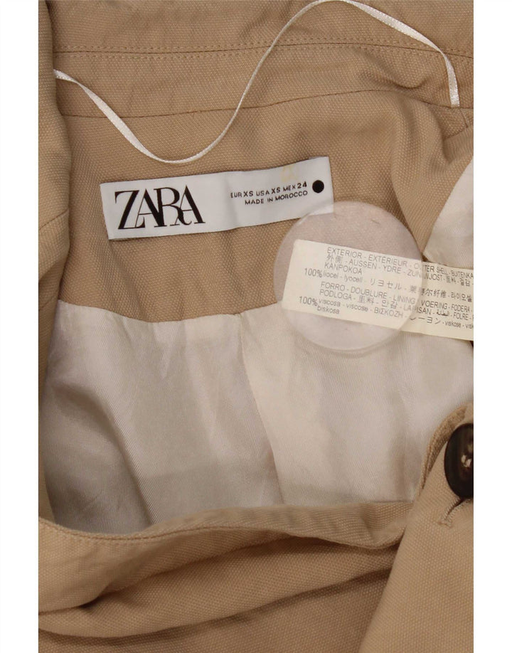 Zara Γυναικείο Μπουφάν Blazer UK 6 XS Μπεζ Lyocell