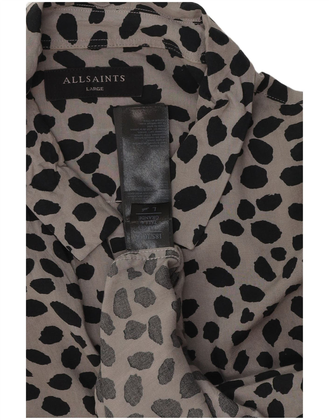 Ανδρικό πουκάμισο All Saints Large Grey Animal Print Viscose
