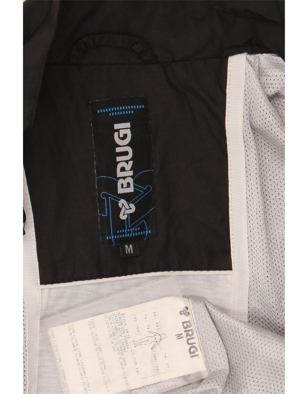 Brugi Ανδρικό μπουφάν βροχής UK 38 Medium Black Colourblock Polyamide