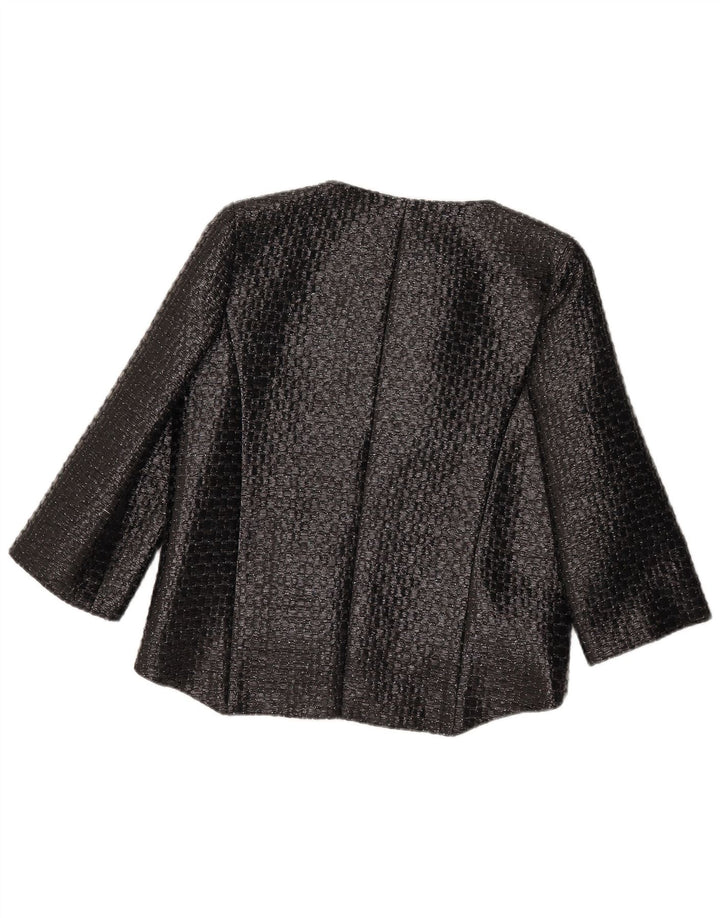 Vintage Γυναικείο Μπουφάν Blazer 3/4 Sleeve UK 12 Medium Black Geometric
