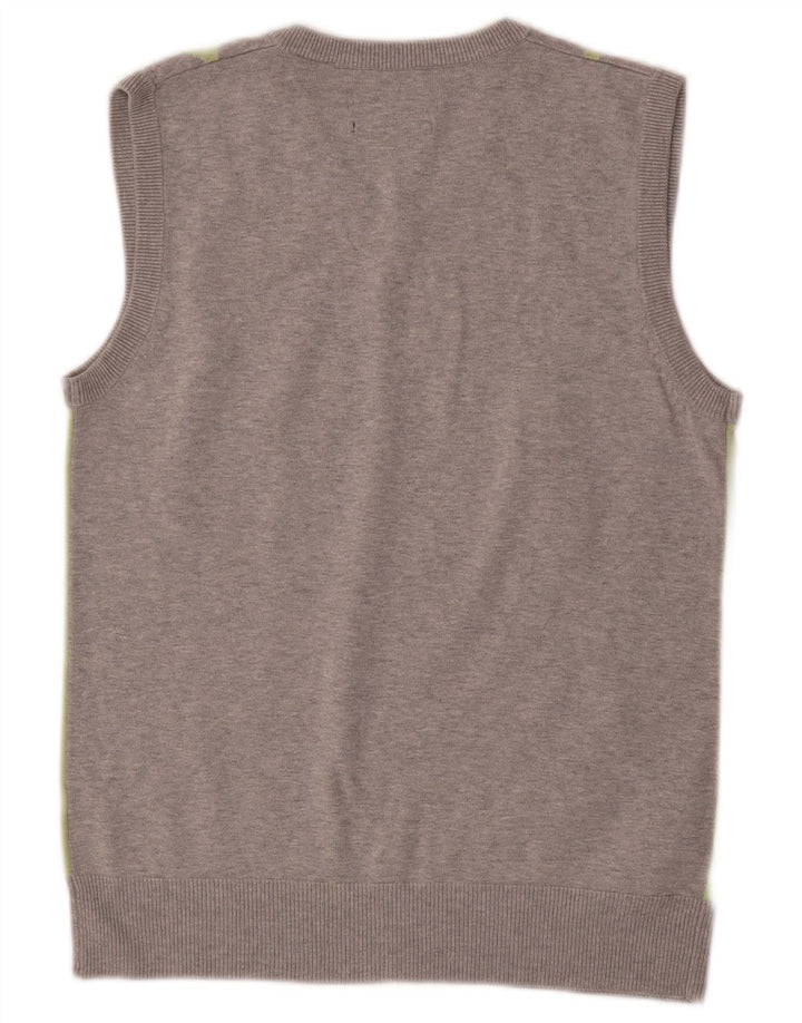 Ben Sherman ανδρικό γιλέκο Tank Top Small Grey Argyle/Diamond Cotton