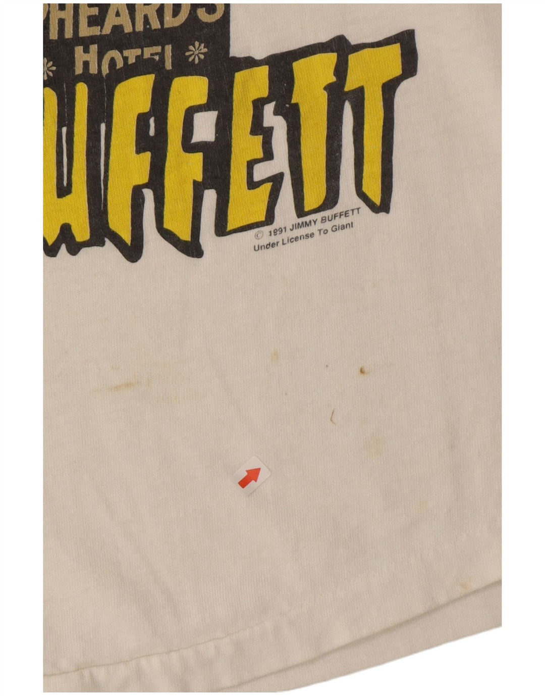 Vintage ανδρικό μπλουζάκι Jimmy σε μπουφέ γραφικό τοπ μεγάλο λευκό βαμβακερό