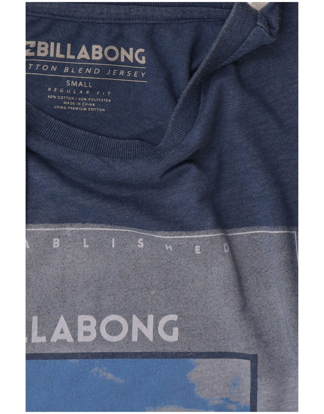 Billabong Ανδρικό T-Shirt με κανονική εφαρμογή γραφικό μπλουζάκι από μικρό μπλε βαμβακερό