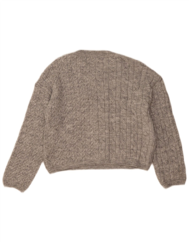 Marks & Spencer Γυναικείο πουλόβερ Crop Crew Neck Jumper UK 10 Small Grey