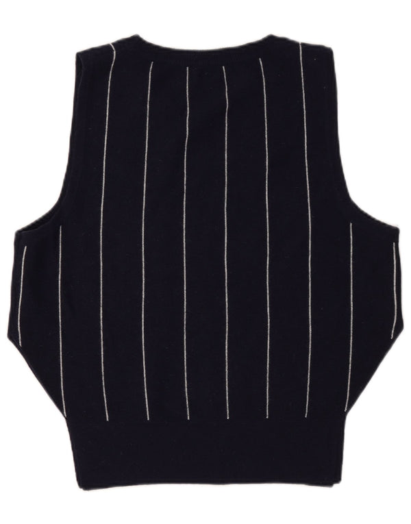 Vintage γυναικείο γιλέκο Tank Top UK 16 Large Navy Blue ριγέ