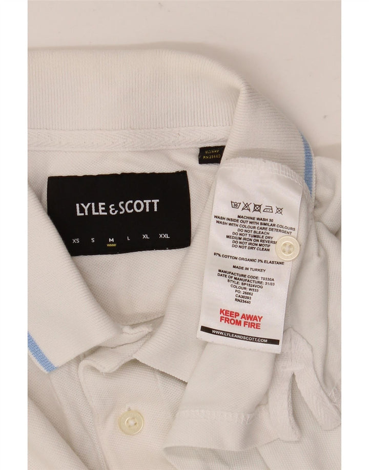 Ανδρικό πουκάμισο πόλο Lyle & Scott, μεσαίο λευκό βαμβακερό