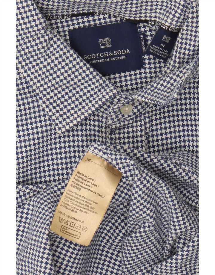 Ανδρικό πουκάμισο Scotch & Soda, μεσαίο μπλε βαμβακερό Houndstooth
