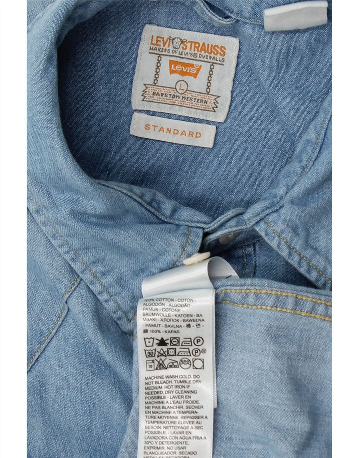 Ανδρικό τζιν πουκάμισο Levi's Standard Fit, μεγάλο μπλε βαμβακερό