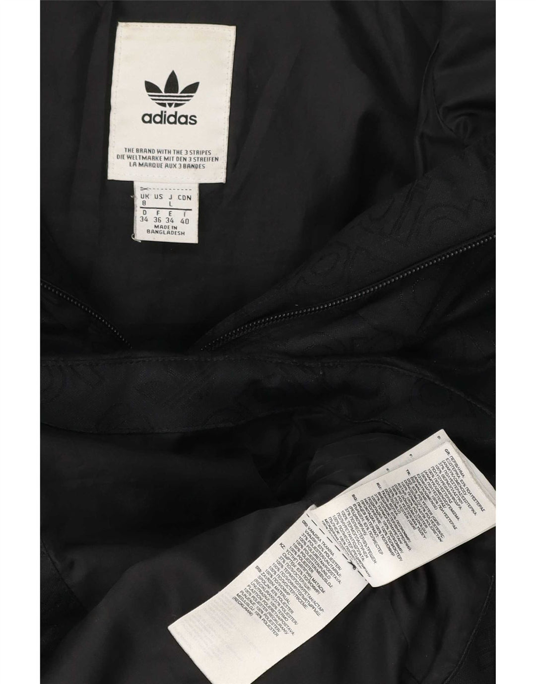 Γυναικείο γυναικείο τζάκετ με κουκούλα Adidas UK 8 μικρό μαύρο πολυεστέρα