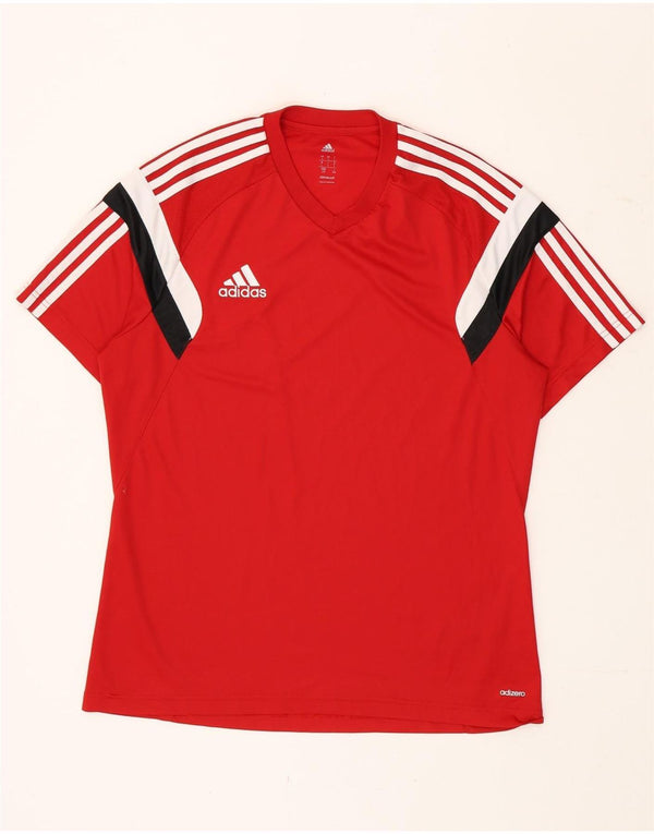 Ανδρικό T-Shirt Adidas Climacool Top Large Red Colourblock Πολυεστέρας