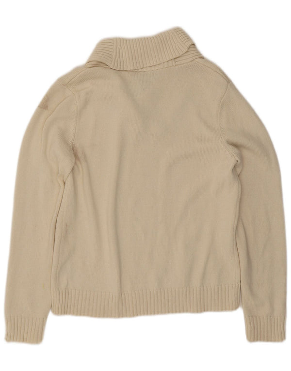 Ralph Lauren Γυναικείο πουλόβερ με σάλι με λαιμόκοψη UK 14 μεγάλο μπεζ βαμβακερό
