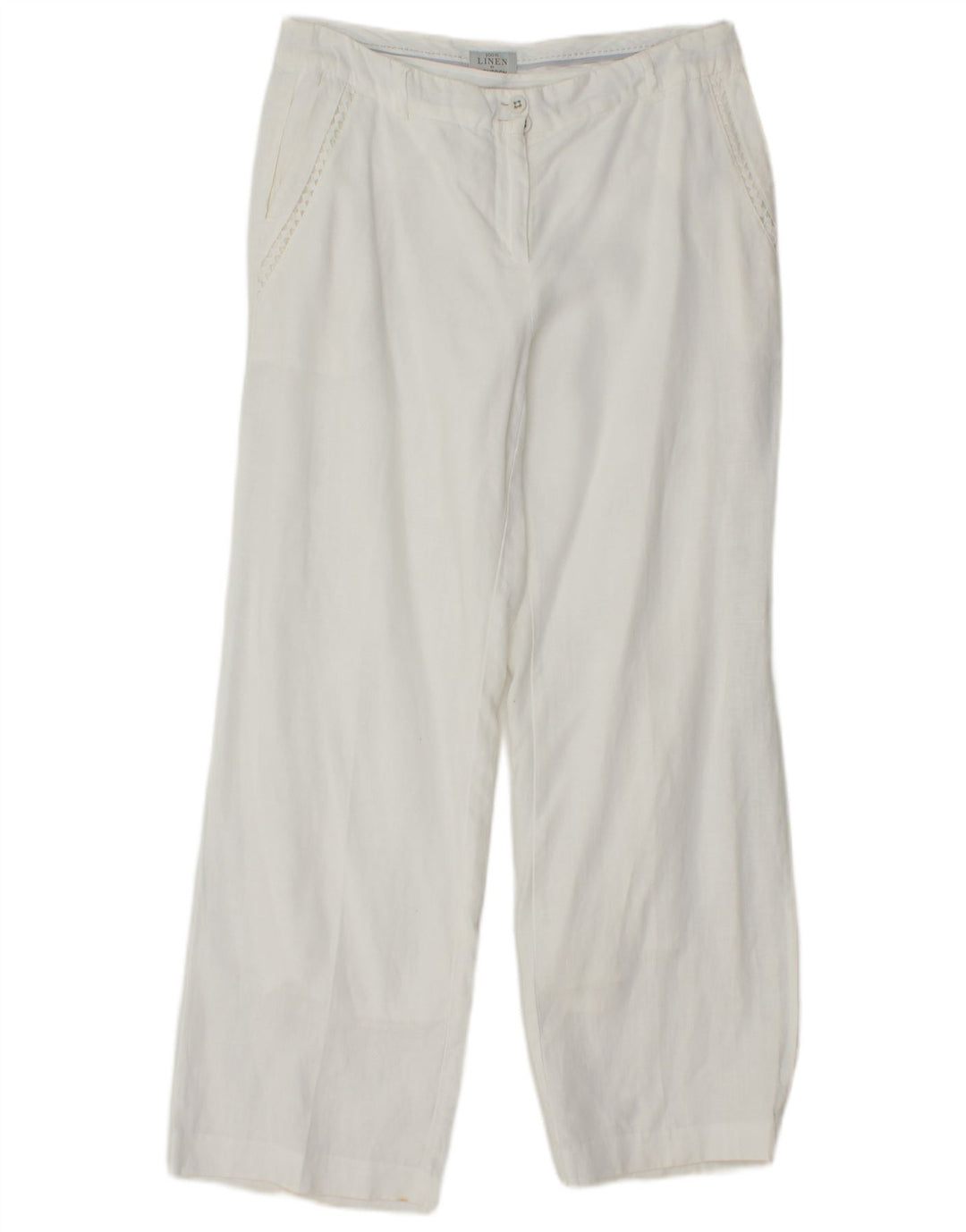 MONSOON Γυναικείο ίσιο παντελόνι Chino UK 10 Small W27 L28 Λευκό Λευκό