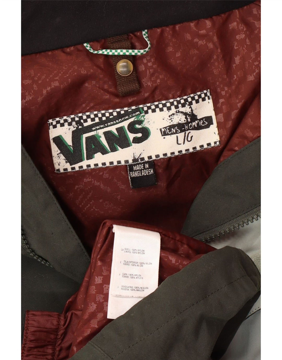 VANS Ανδρικό μπουφάν με κουκούλα αντιανεμικό UK 40 Large Khaki Colourblock Nylon